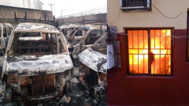 Burnt EEDC building in Anambra