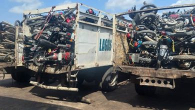 Lagos crushes over 2,000 impounded motorcycles