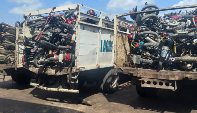 Lagos crushes over 2,000 impounded motorcycles