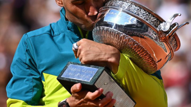 Rafael Nadal after winning his 14th French Open and 22nd Grand Slam