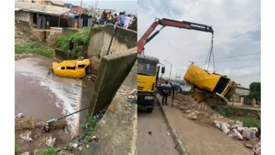 Twelve rescued as bus swerves into canal in Lagos
