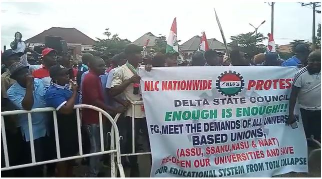 NLC embark on solidarity protest with ASUU in Delta