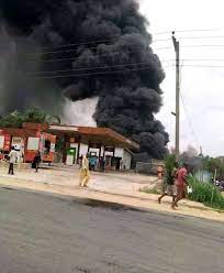 filling station set ablaze by gunmen