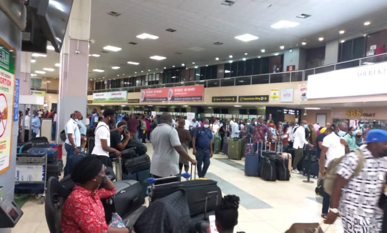 passengers stuck at Nigerian airport over aviation fuel scarcity