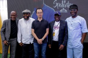 (Pics STARTIMES: L-R: Yinka Adebayo, Executive Director, Media Reach; Yaw, Producer of Sparadise; Alex Jian, CEO, StarTimes; Kenny Ogungbe and Lai Labode, CEO of Cash Token at the unveiling of Sparadise, another original series by StarTimes) 