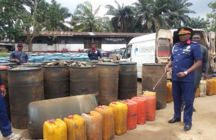 NSCDC impounds allegedly stolen petroleum products hidden in parks