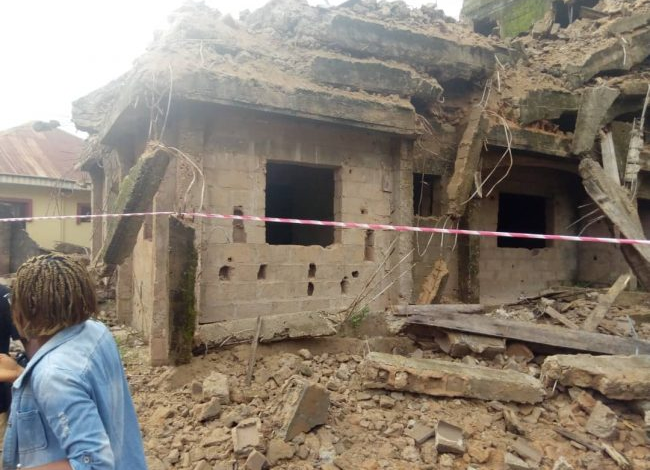 Collapsed building in Ebonyi state