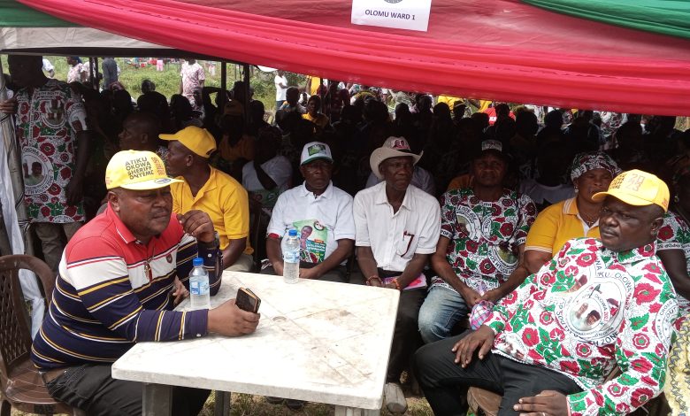 Uduaghan, Oguma, Elohim drum support for Atiku, Sheriff, others as PDP campaign train storm Ughelli South