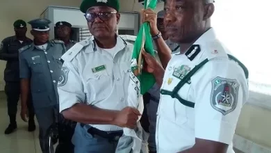 Again, former PROs of Apapa Command of Customs exchange batons at Seme Border