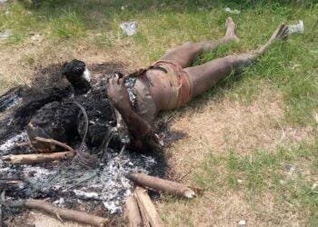 JUST IN: Suspected Ritualist, who posed as mad man burnt alive in Delta