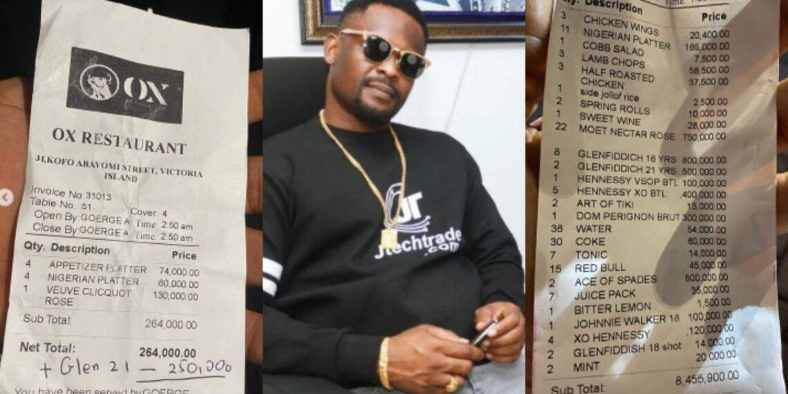 Nollywood actor allegedly spends N8.4m at Lagos eatery