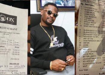 Nollywood actor allegedly spends N8.4m at Lagos eatery