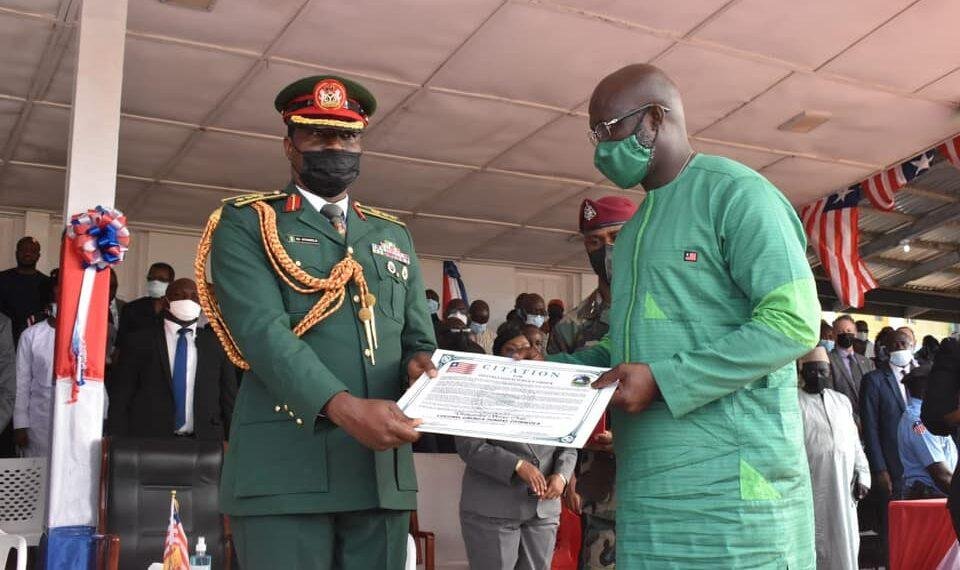 Liberian President Confers Award for Exemplary Service on Nigerian Soldiers