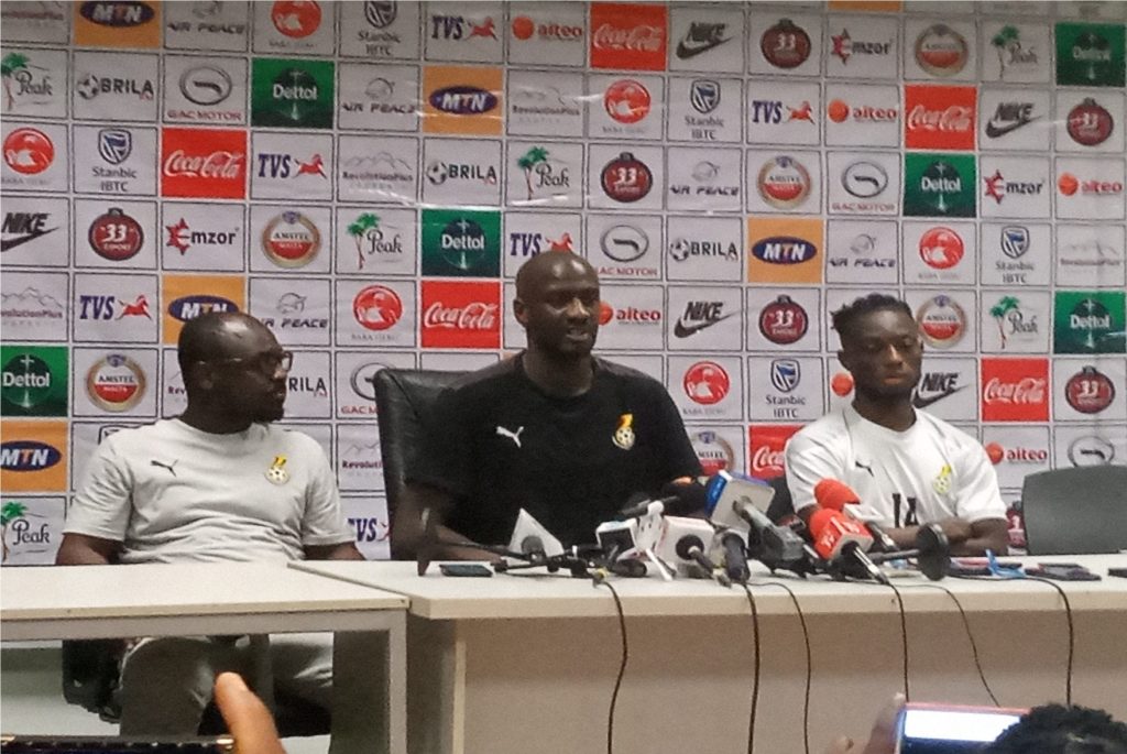 Ghanian Coach addressing the press
