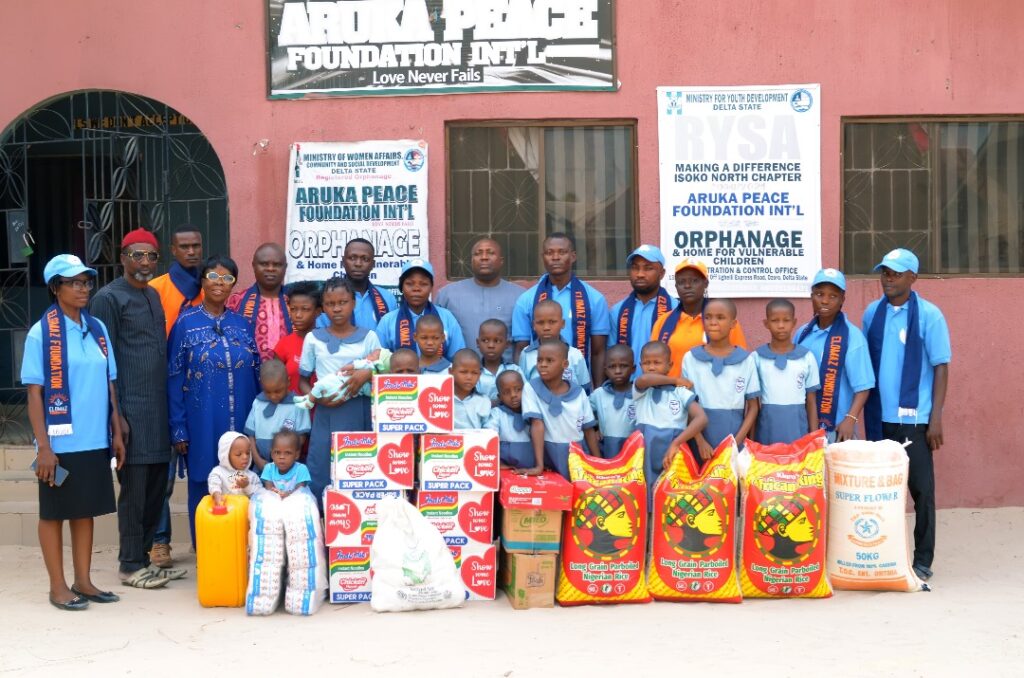 Elomaz Foundation gifts over 400 Widows, Orphanage Homes foodstuffs, toiletries in Delta
