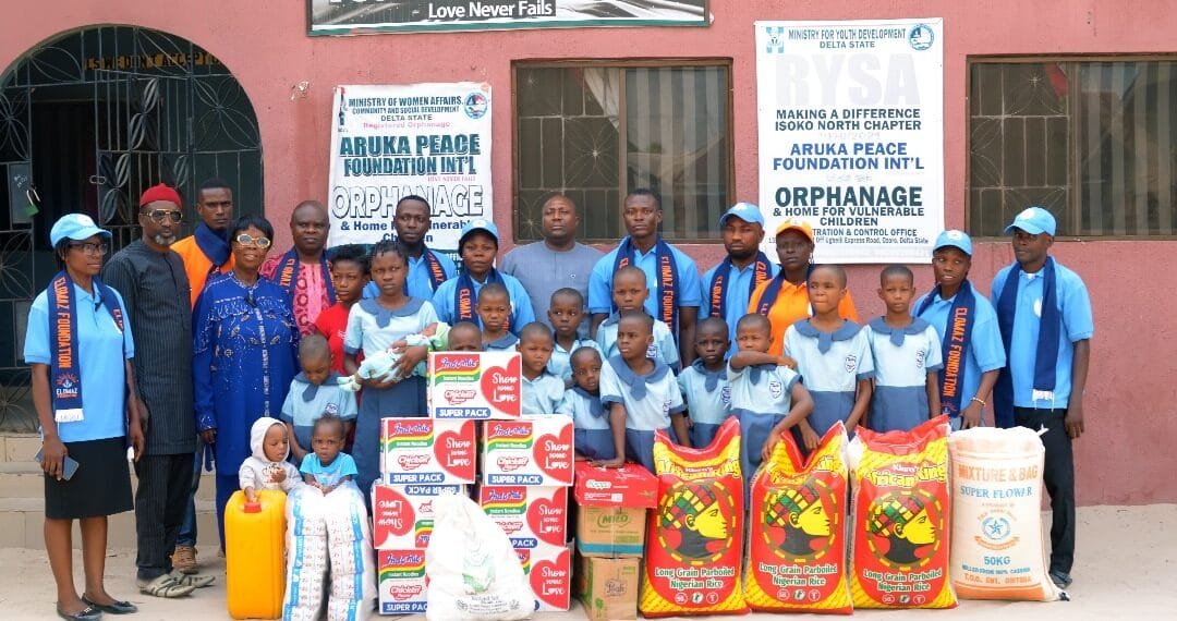 Elomaz Foundation gifts over 400 Widows, Orphanage Homes foodstuffs, toiletries in Delta