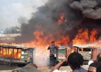 Residents flee homes due to massive fire from Agip facility in Obagi Community