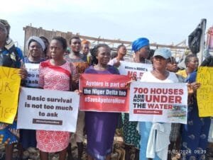 Thousands of residents staged a peaceful protest in Ayetoro Community in oil-rich Ilaje council of Ondo State