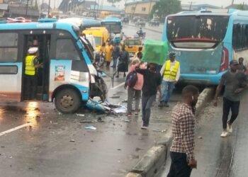 Passengers injured in collision between 2 BRT Buses in Lagos