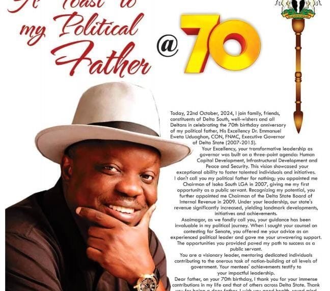 Senator Joel-Onowakpo celebrates political father, former Gov Uduaghan’s 70th Birthday