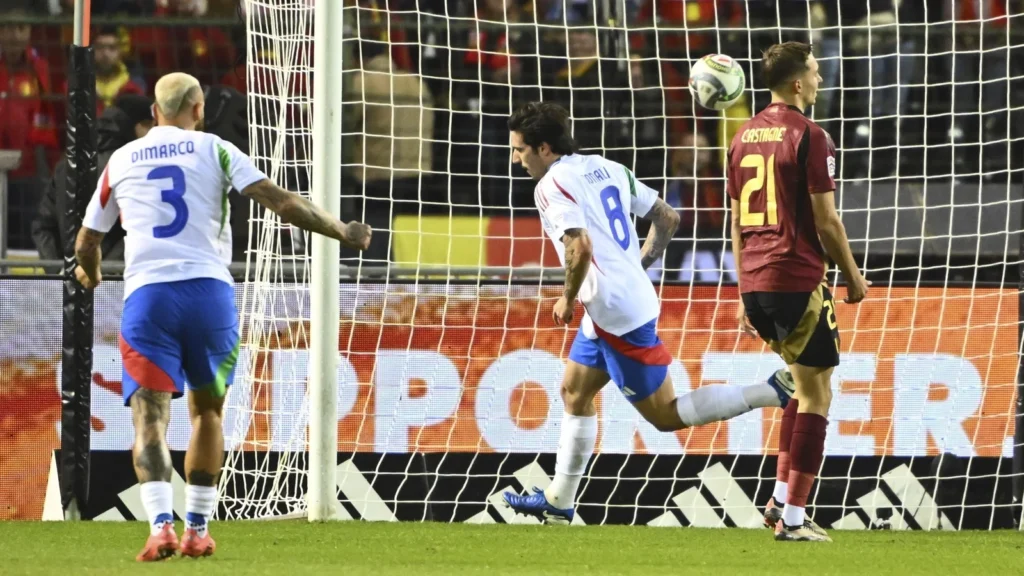 Early Tonali strike gives Italy away win over Belgium
