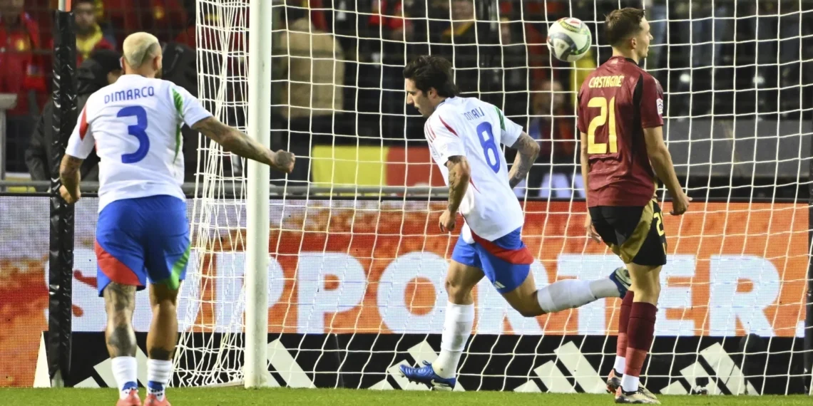 Early Tonali strike gives Italy away win over Belgium