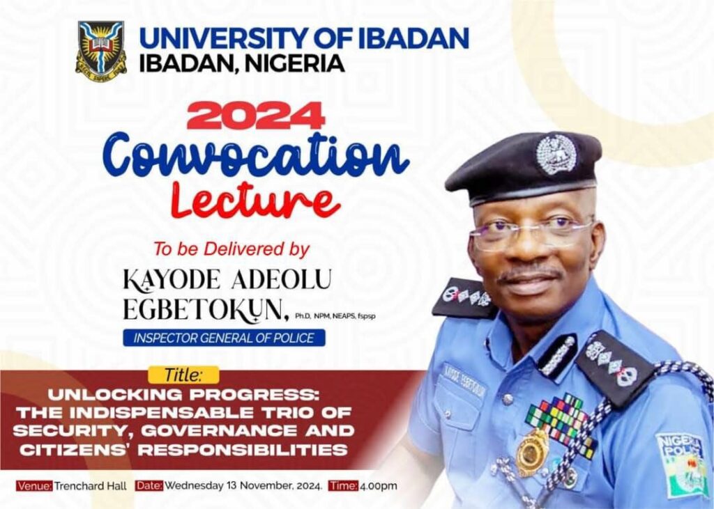 IGP Egbetokun to address University of Ibadan at convocation lecture today