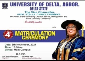 UNIDEL matriculates 4,500 students for 2024/2025, as VC calls for discipline, dedication