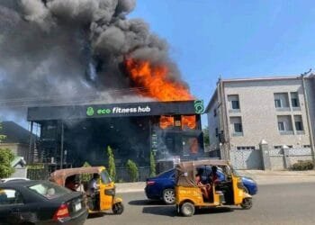 50 escape death as fire engulfs Eco Fitness Hub in Gwarinpa