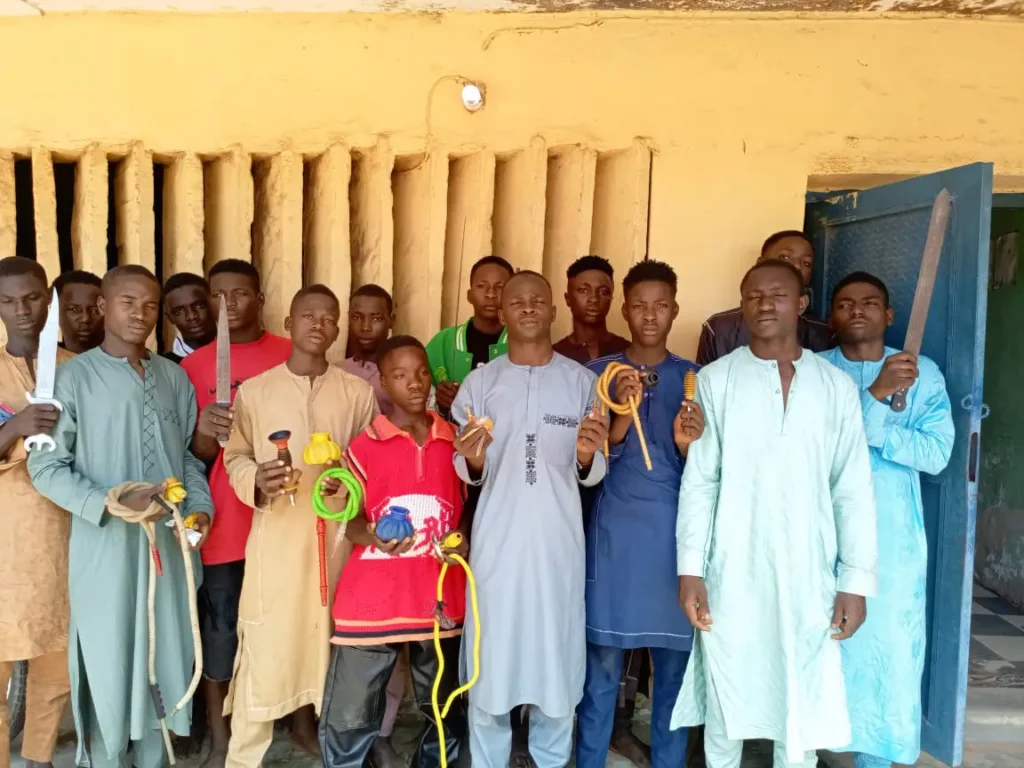 Police crack down on thuggery, arrest 16 suspects, recover dangerous weapons in Bauchi
