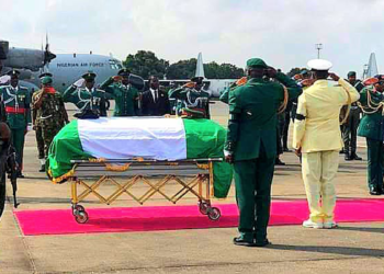 Body of the late army chief, Lagbaja arrives Abuja, for burial Friday