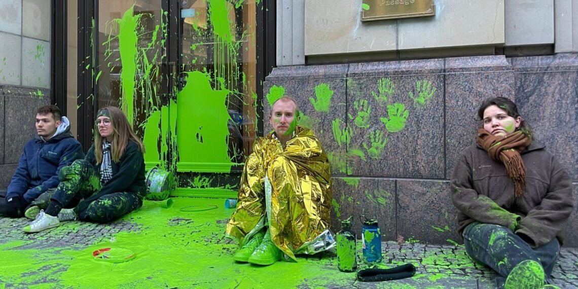 Climate activists protest against gas conference in Berlin