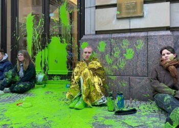 Climate activists protest against gas conference in Berlin