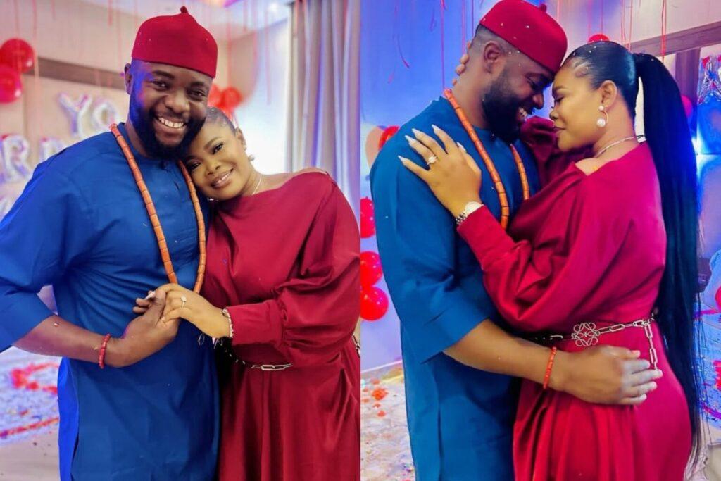 Nollywood Star Ruby Ojiakor engaged to Moc Madu, shares emotional proposal video