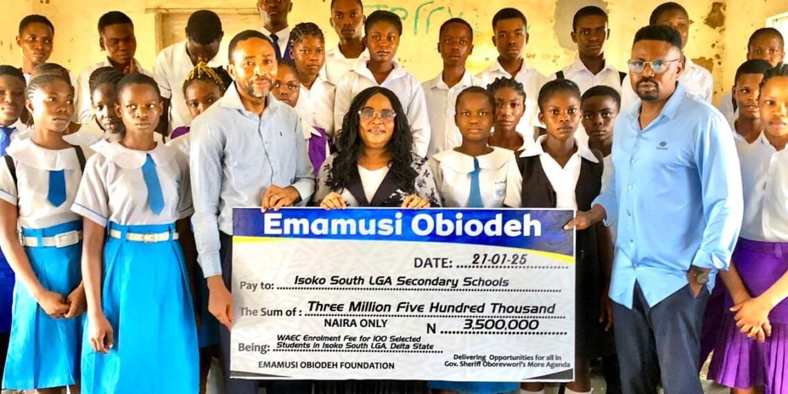 Delta commissioner pays WAEC fees for 100 students in Isoko South