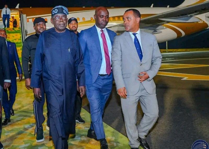 Tinubu arrives in Ethiopia for AI summit