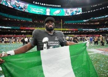 From Lagos boy to Superbowl champion, Moro Ojomo shows off Nigerian flag after big win