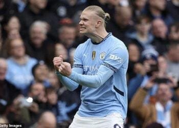 Haaland reaches 100 goal as Manchester city draw Brighton 2-2