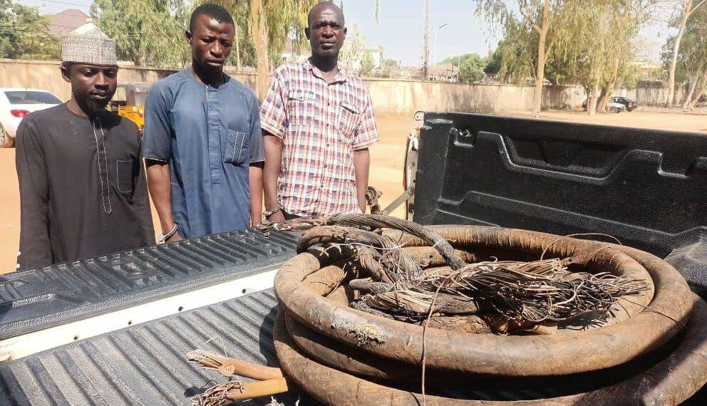Police arrest 3 suspects for vandalizing electrical cables in Adamawa