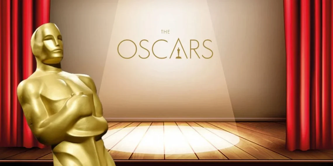The Oscars logo and Academy Award statuette