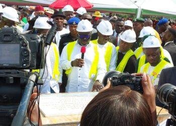 Tinubu flags- off construction of access road to Second Niger Bridge