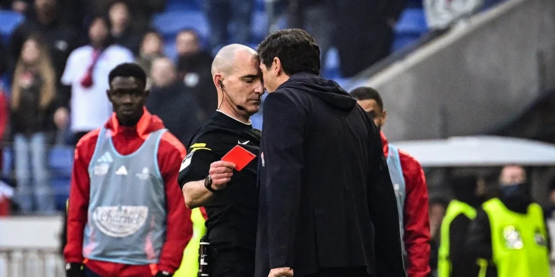 Lyon manager slammed with 9-month ban for confronting referee