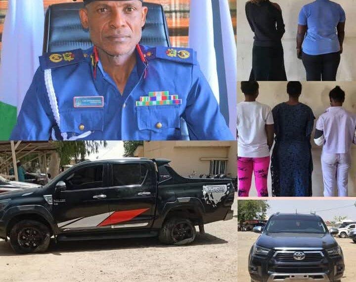 NSCDC recovers stolen Toyota Hilux, arrests 2 for human trafficking in Bauchi