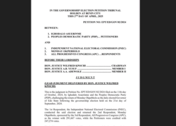 Shock as judgement of Edo Governorship Election Petition Tribunal leaks online