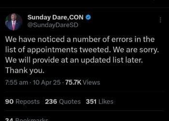 Presidency issues public apology over flawed appointment list amid growing criticism of Tinubu’s alleged regional bias