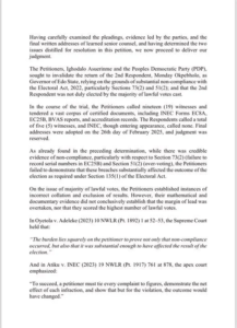 judgement of Edo Governorship Election Petition Tribunal leaks online