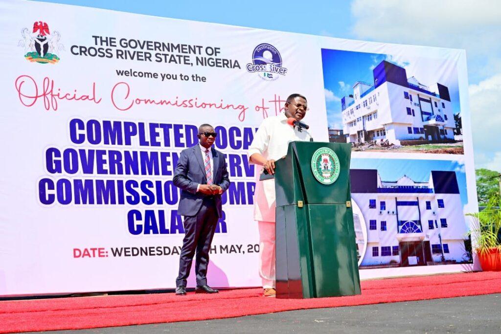 Gov. Otu commissions LG Service Commission Complex, demands productivity