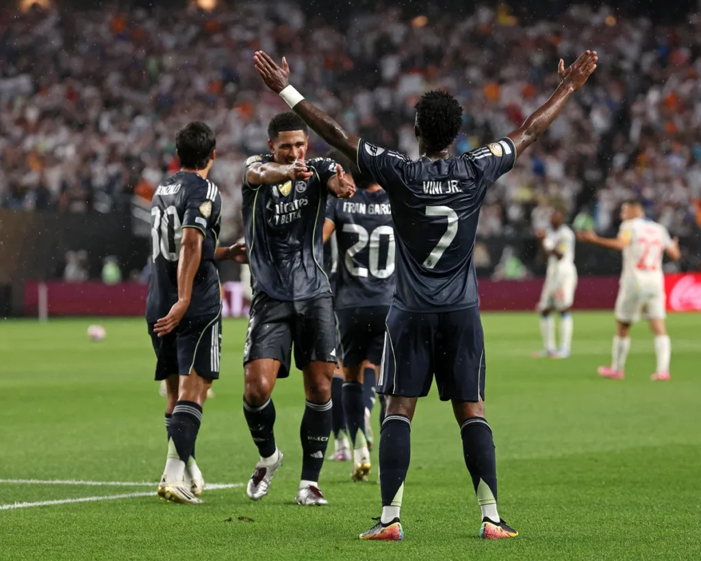 Vinicius Jr shines as Real Madrid cruise past RB Salzburg 3-0 to top Club World Cup Group H