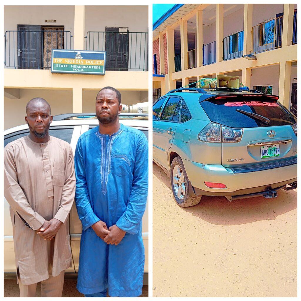 Police arrest 2 armed robbery suspects, recover stolen vehicle in Adamawa