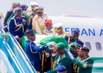 Remains of former President Buhari arrive in Katsina for burial